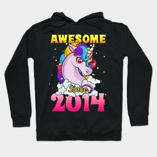 Funny Awesome Unicorn Since 2014 Cute Gift Hoodie